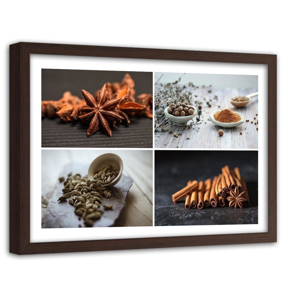 Glezna brūnā rāmī - Cinnamon Cardamom Spice Home Trends DECO