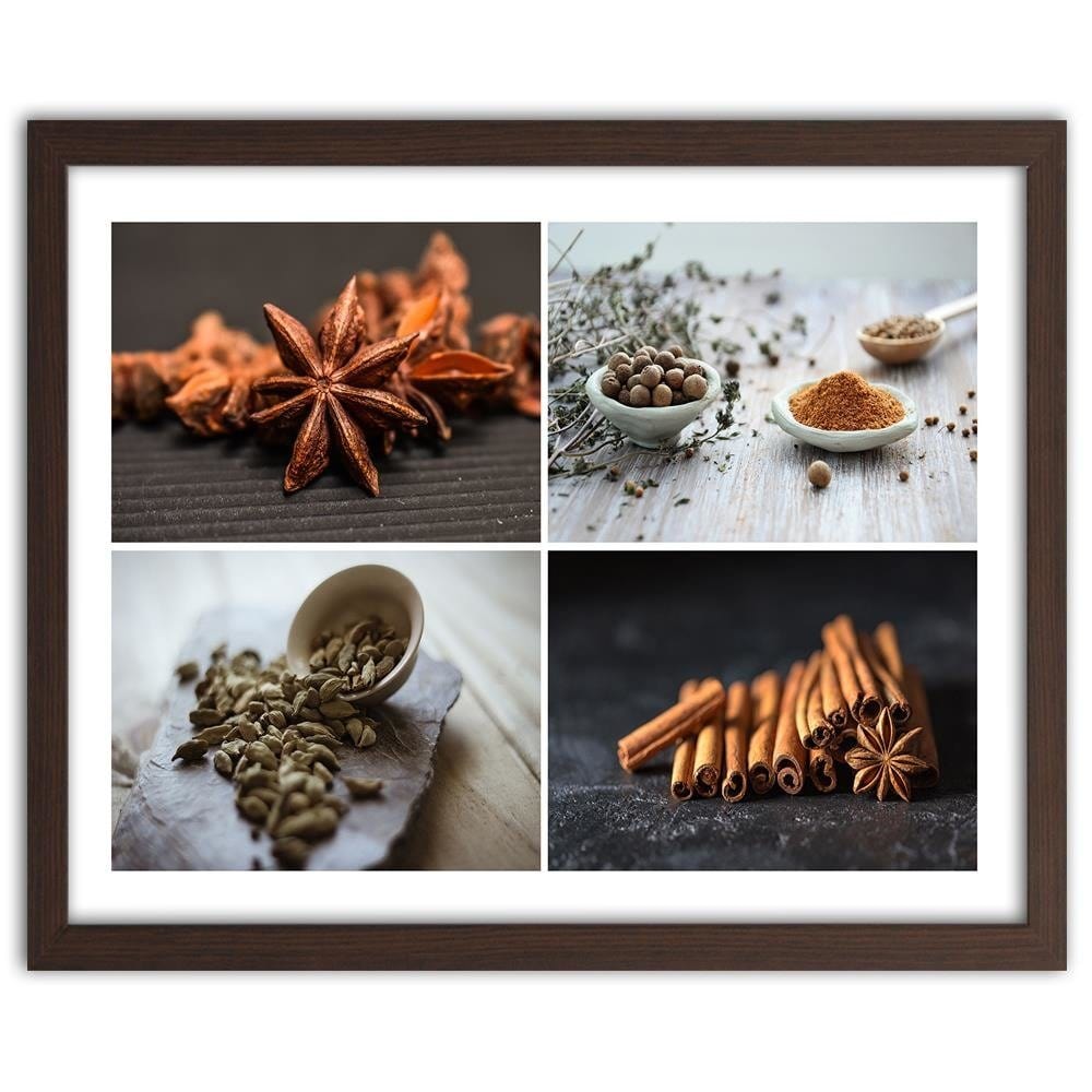 Glezna brūnā rāmī - Cinnamon Cardamom Spice Home Trends DECO