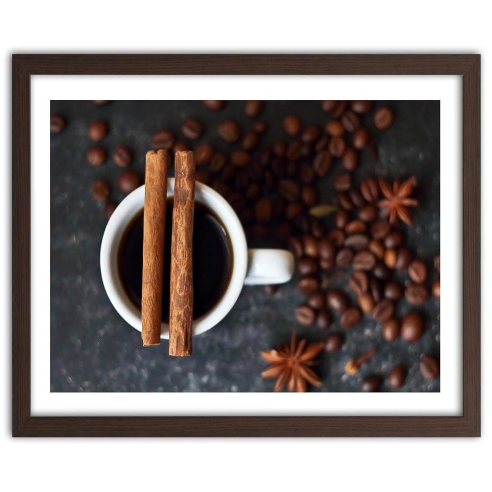 Glezna brūnā rāmī - Cinnamon Cup Of Coffee Home Trends DECO