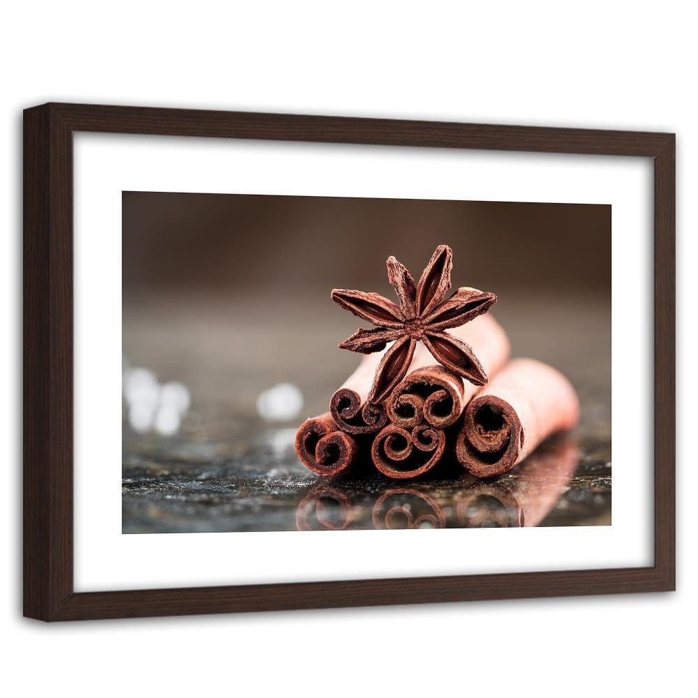 Glezna brūnā rāmī - Cinnamon Sticks Home Trends DECO