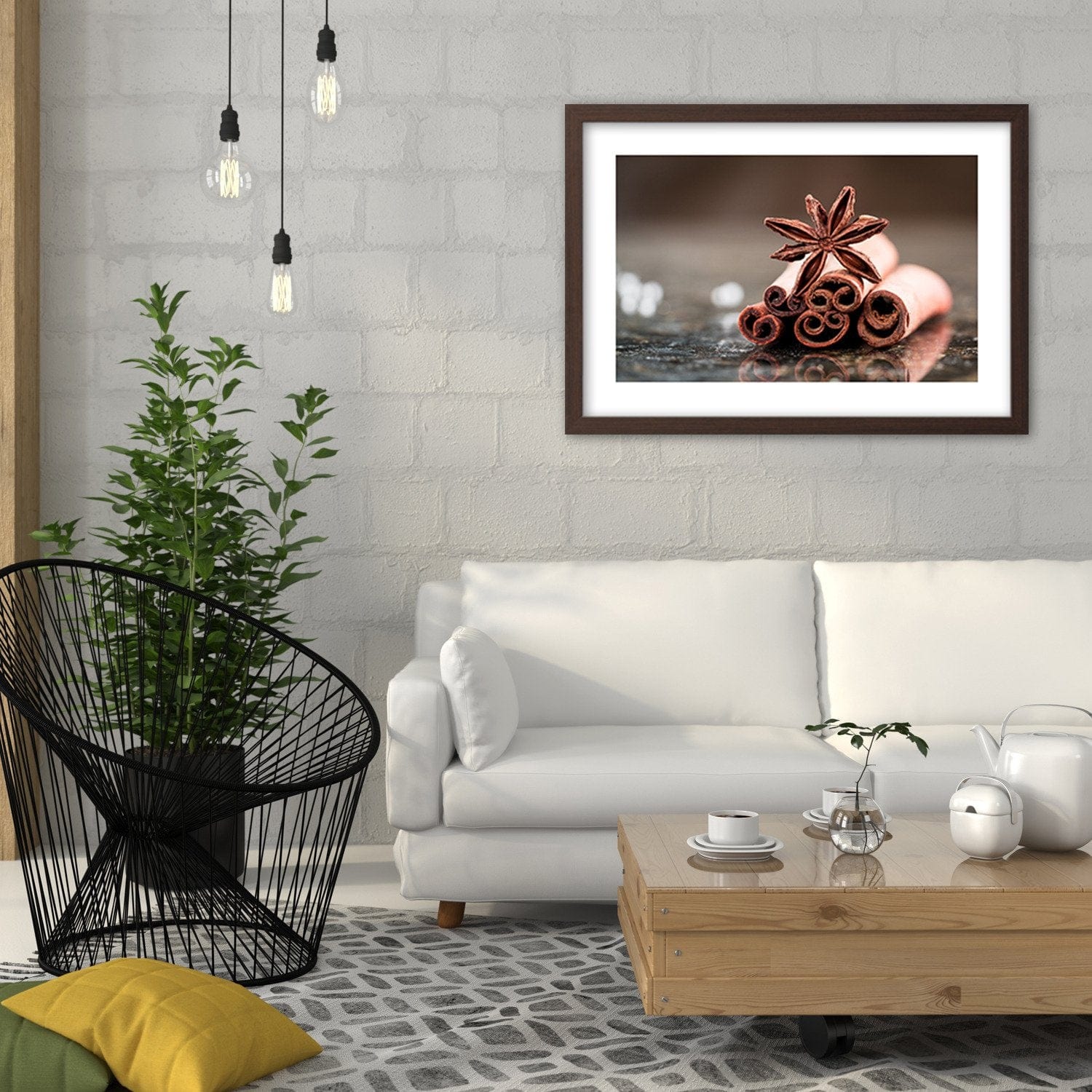 Glezna brūnā rāmī - Cinnamon Sticks Home Trends DECO