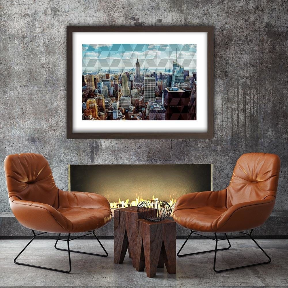 Glezna brūnā rāmī - City Architecture 1 Home Trends DECO