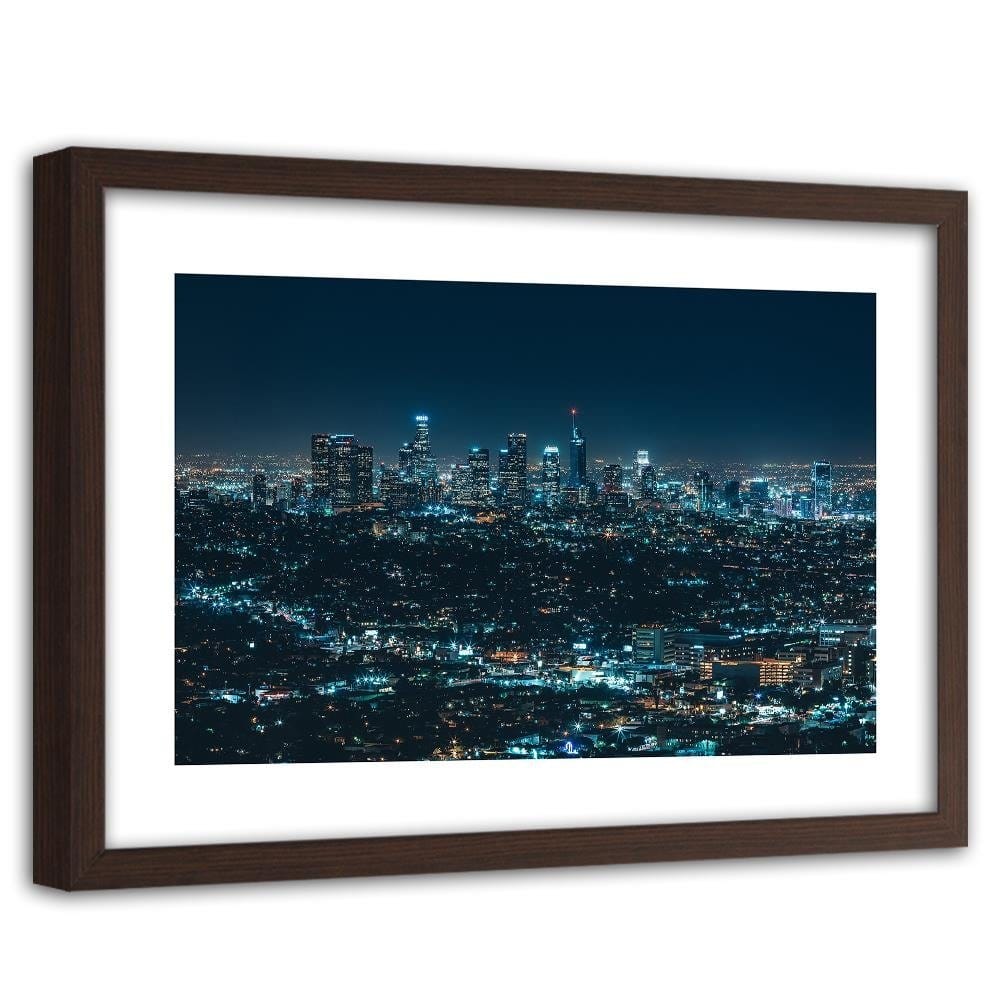 Glezna brūnā rāmī - City At Night Home Trends DECO