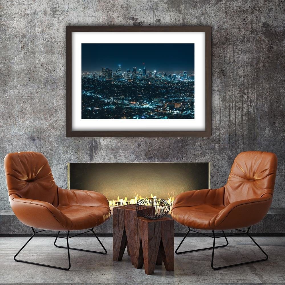 Glezna brūnā rāmī - City At Night Home Trends DECO