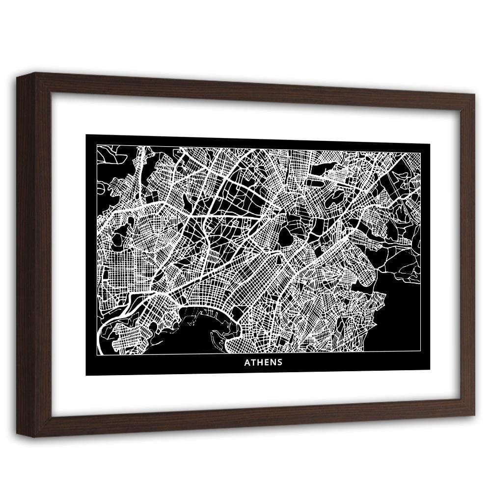 Glezna brūnā rāmī - City Athens Home Trends DECO