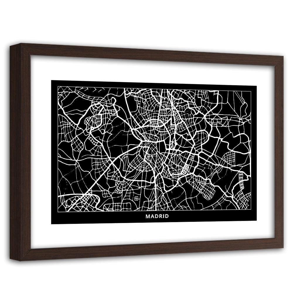 Glezna brūnā rāmī - City In Madrid Home Trends DECO