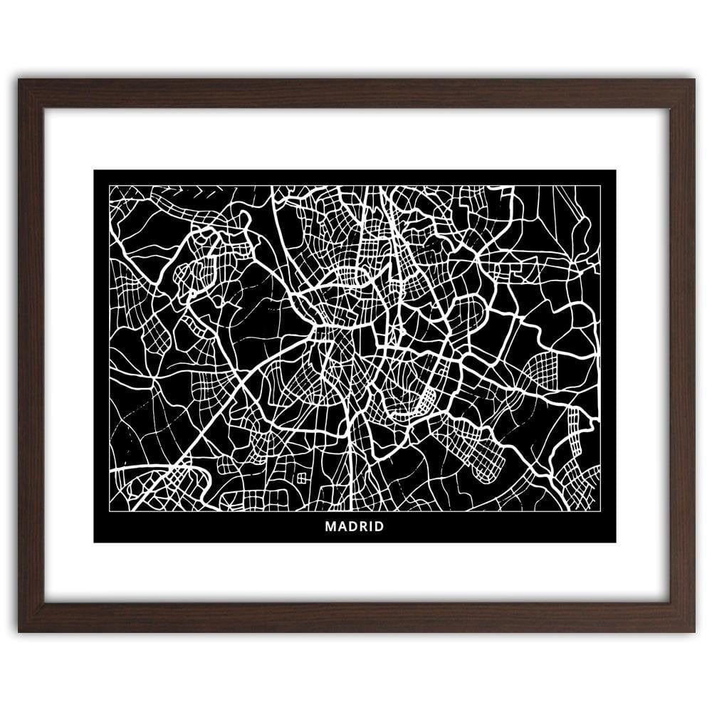 Glezna brūnā rāmī - City In Madrid Home Trends DECO