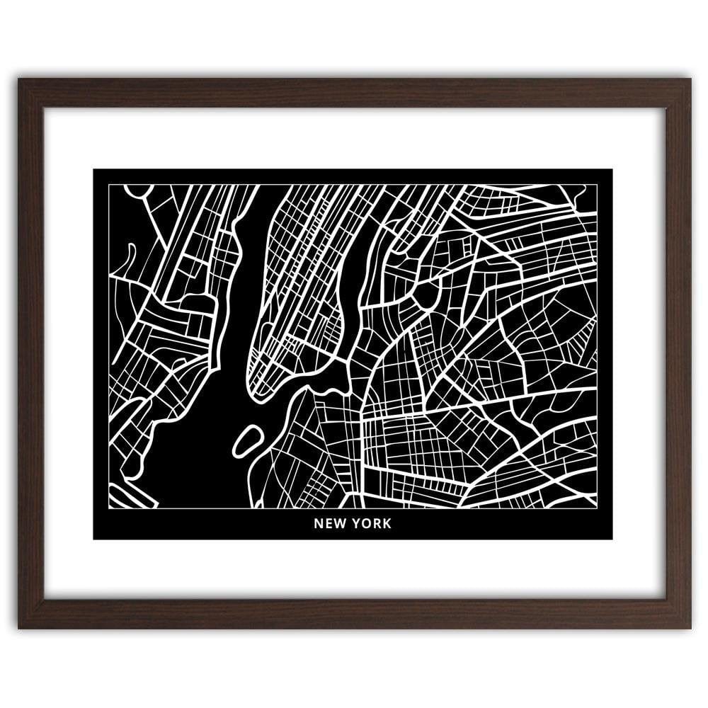 Glezna brūnā rāmī - City In New York Home Trends DECO
