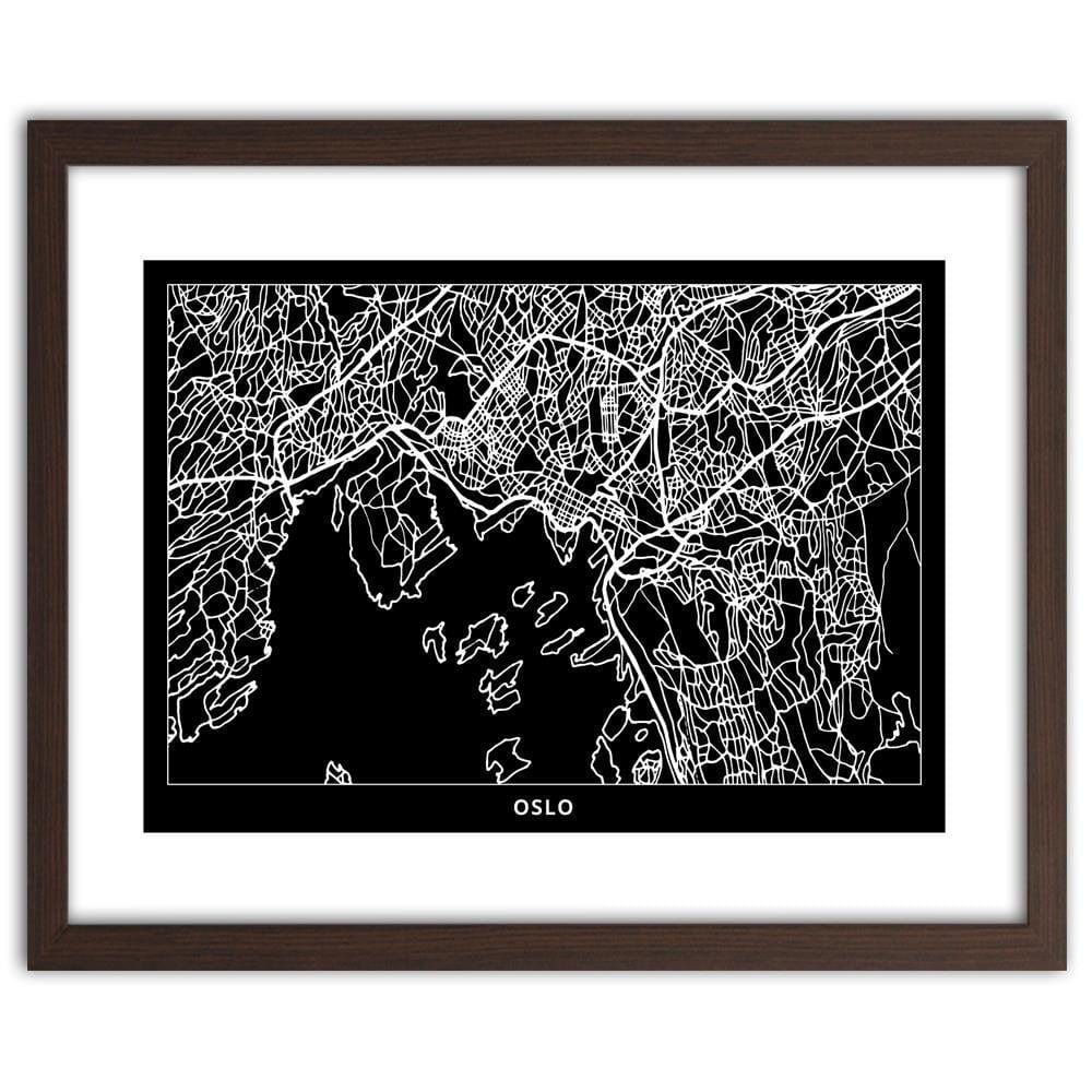 Glezna brūnā rāmī - City In Oslo Home Trends DECO