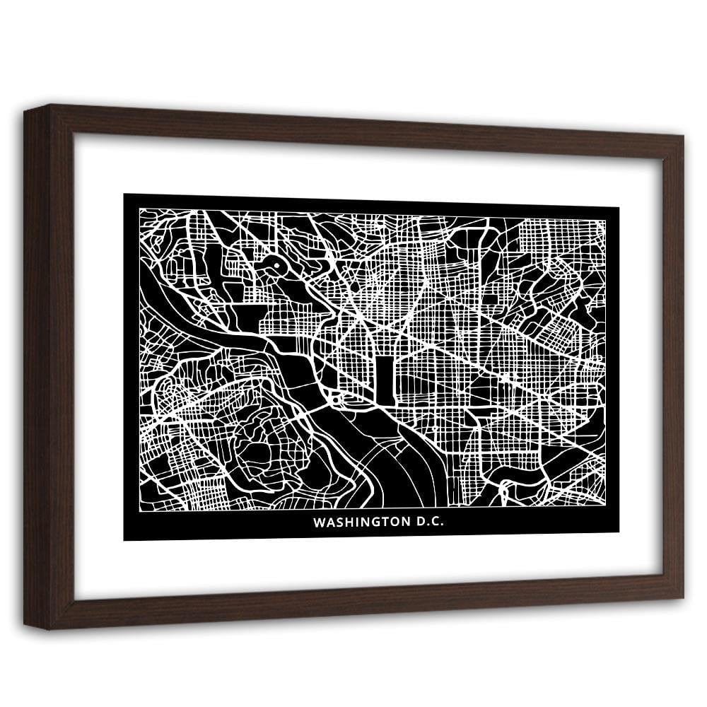Glezna brūnā rāmī - City In Washington Home Trends DECO