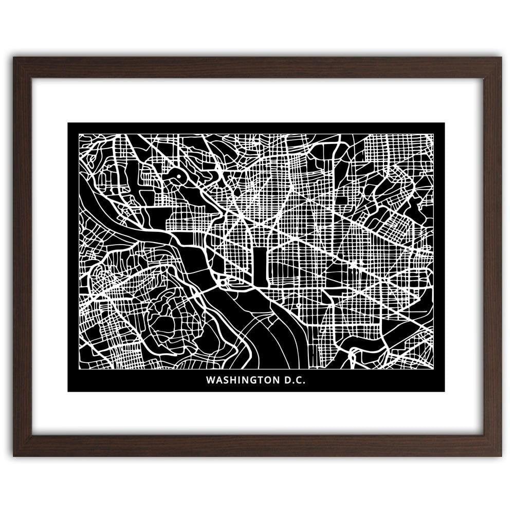 Glezna brūnā rāmī - City In Washington Home Trends DECO