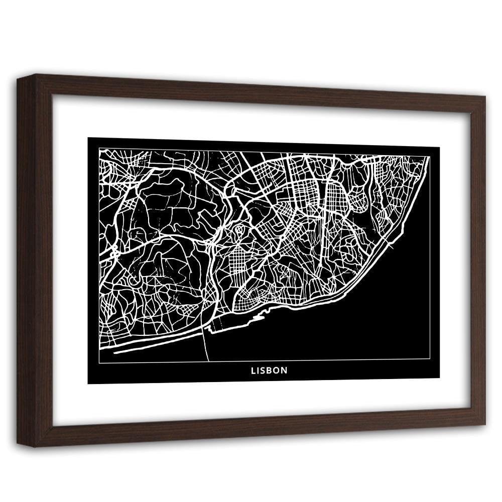 Glezna brūnā rāmī - City Lisbon Home Trends DECO