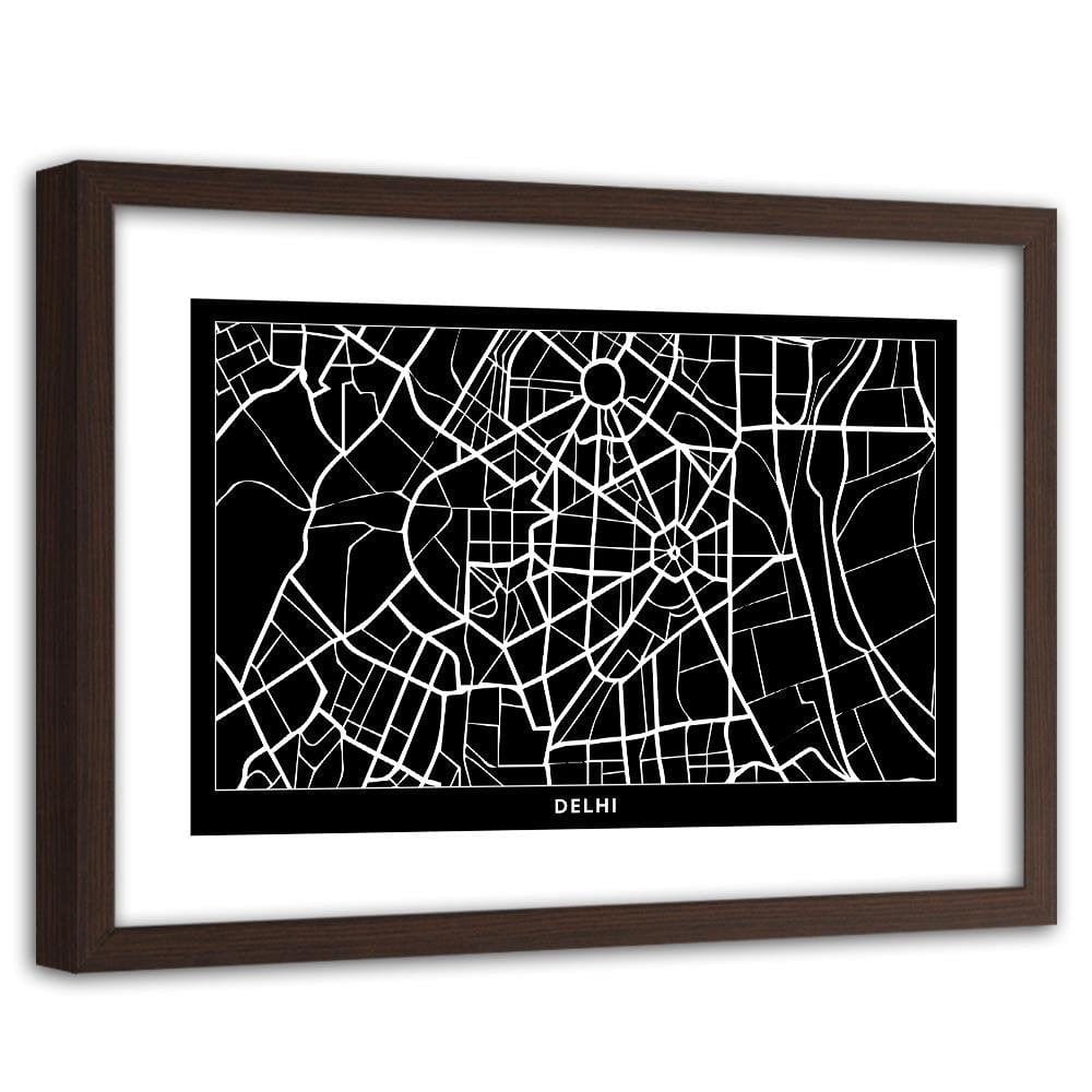Glezna brūnā rāmī - City Of Delhi Home Trends DECO