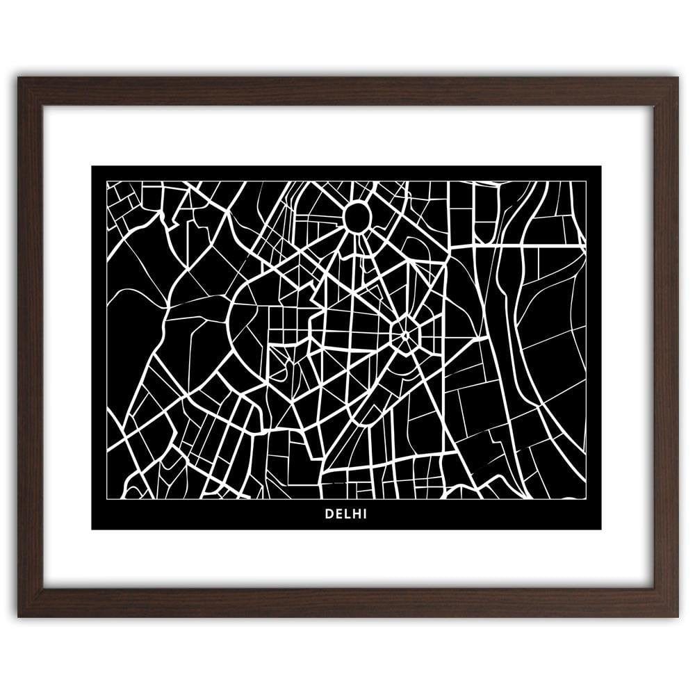 Glezna brūnā rāmī - City Of Delhi Home Trends DECO