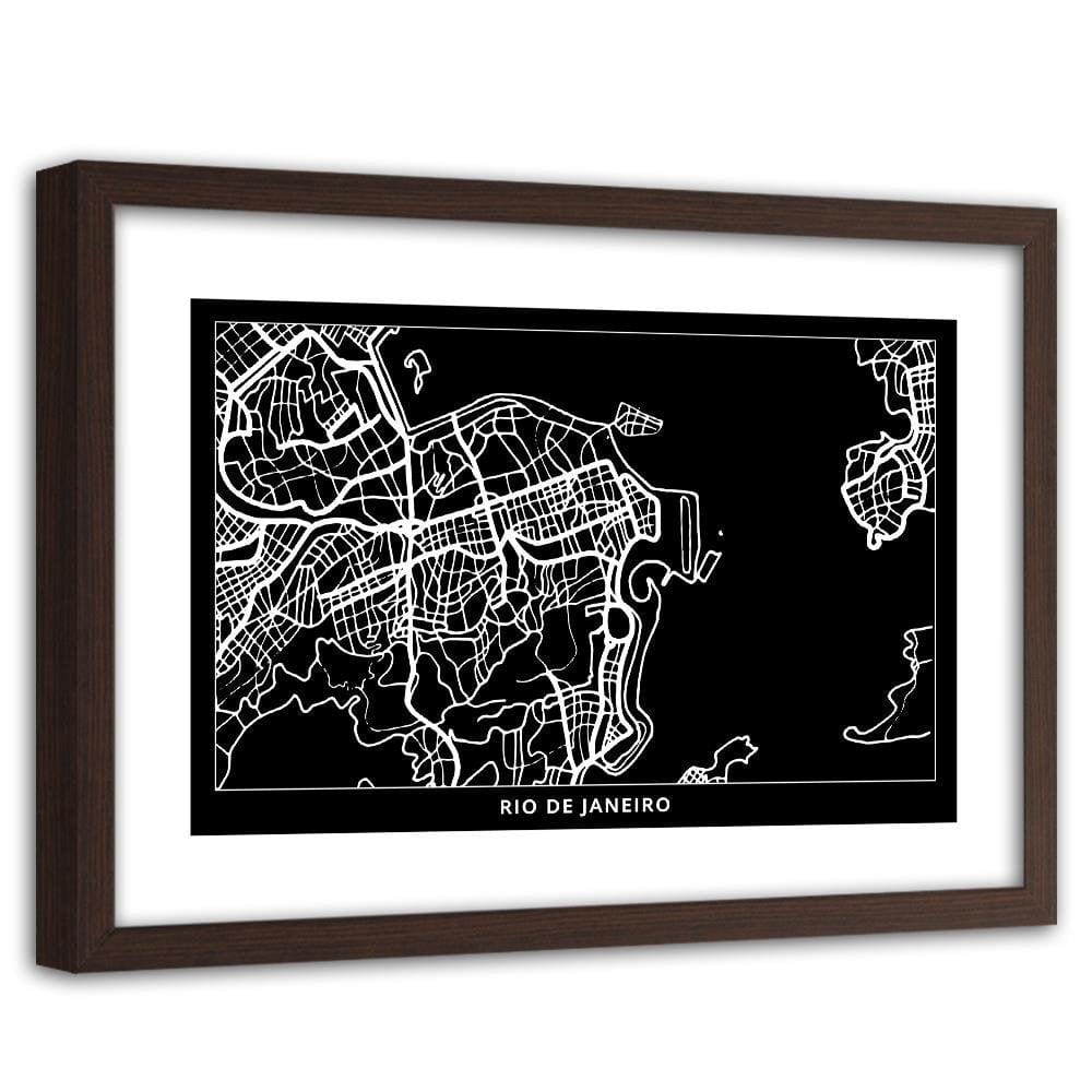 Glezna brūnā rāmī - City Of Rio De Janeiro Home Trends DECO