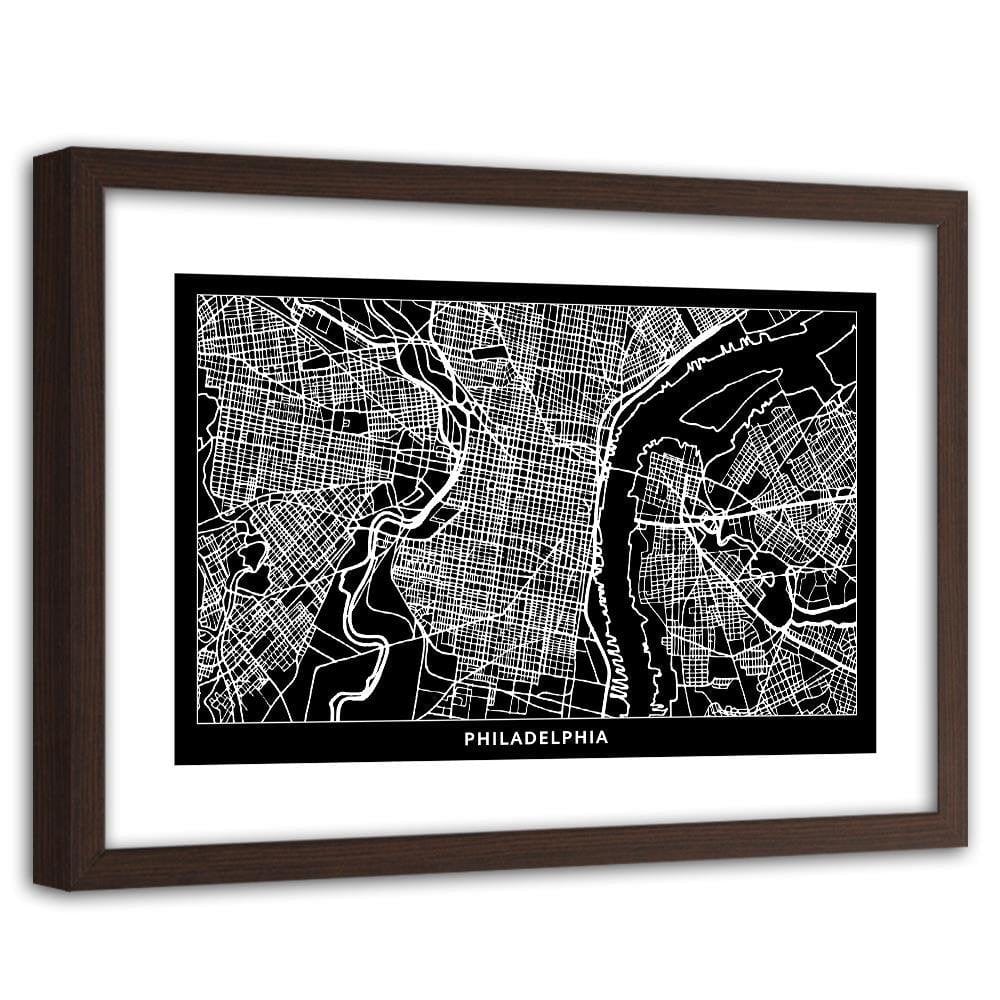 Glezna brūnā rāmī - City Philadelphia Home Trends DECO