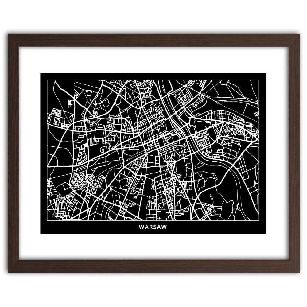 Glezna brūnā rāmī - City Plan Warsaw Home Trends DECO