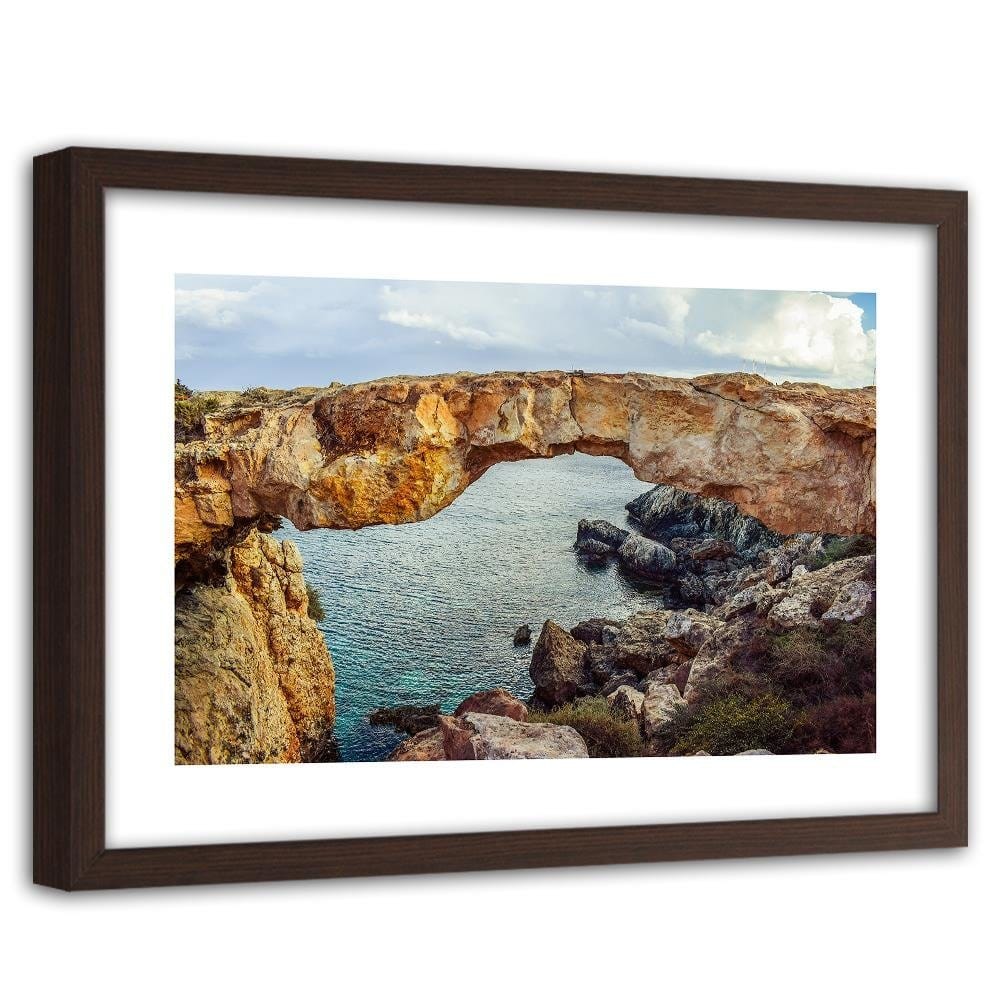 Glezna brūnā rāmī - Cliffs Over The Ocean Home Trends DECO