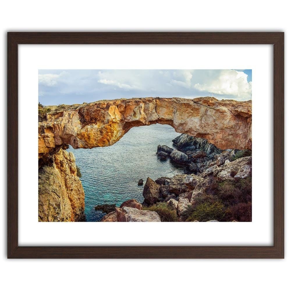 Glezna brūnā rāmī - Cliffs Over The Ocean Home Trends DECO
