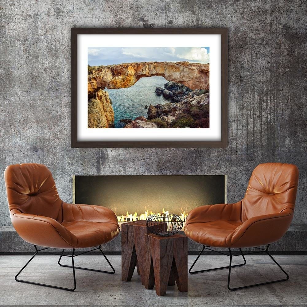 Glezna brūnā rāmī - Cliffs Over The Ocean Home Trends DECO