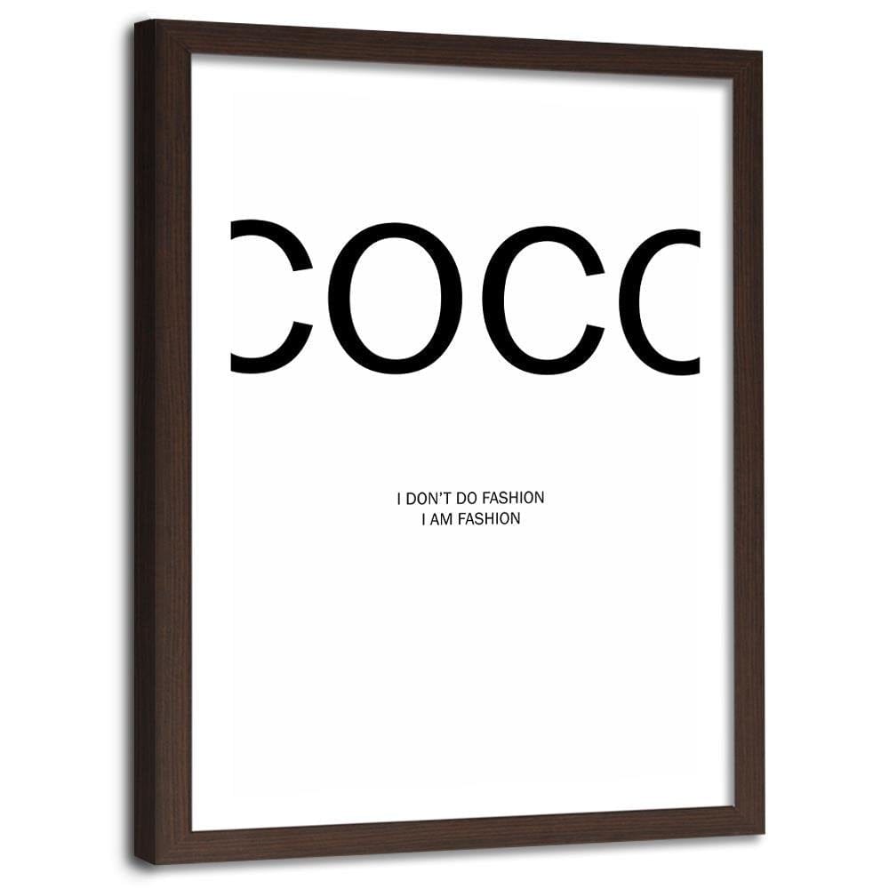 Glezna brūnā rāmī - Coco Chanel Quote Home Trends DECO