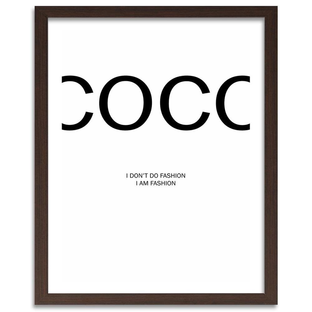 Glezna brūnā rāmī - Coco Chanel Quote Home Trends DECO