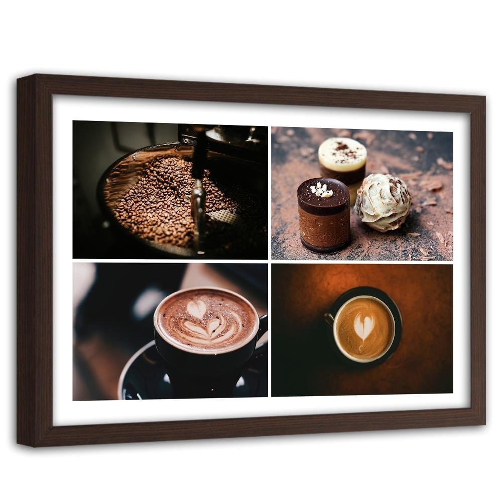 Glezna brūnā rāmī - Coffee And Sweets Home Trends DECO