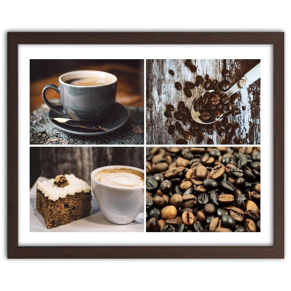 Glezna brūnā rāmī - Coffee Beans And Cake Home Trends DECO