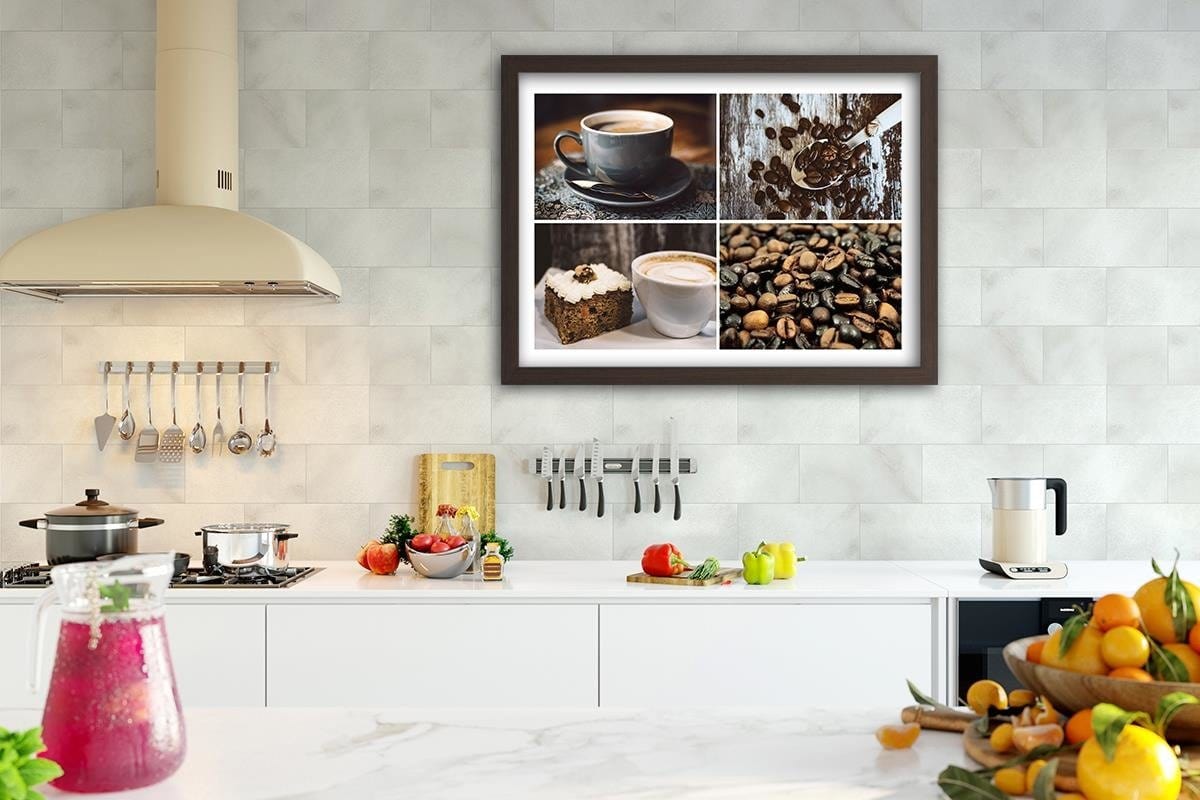 Glezna brūnā rāmī - Coffee Beans And Cake Home Trends DECO