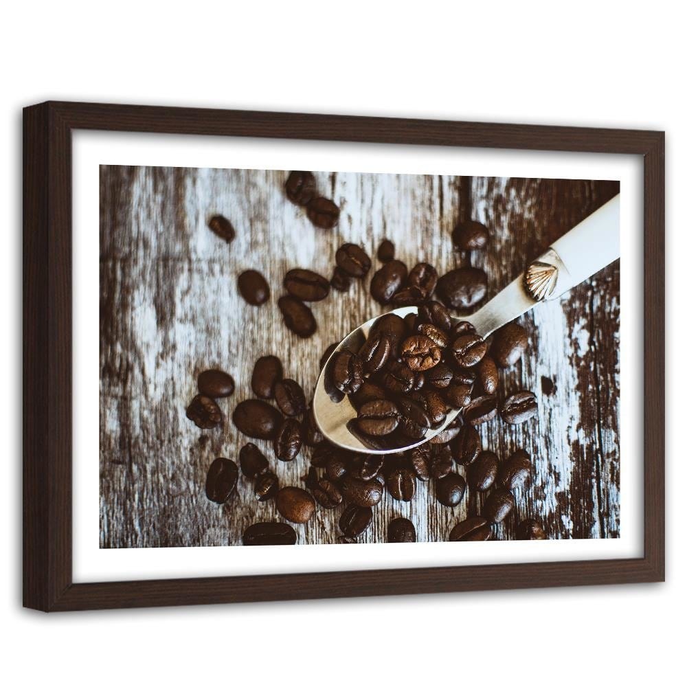 Glezna brūnā rāmī - Coffee Beans On A Spoon Home Trends DECO