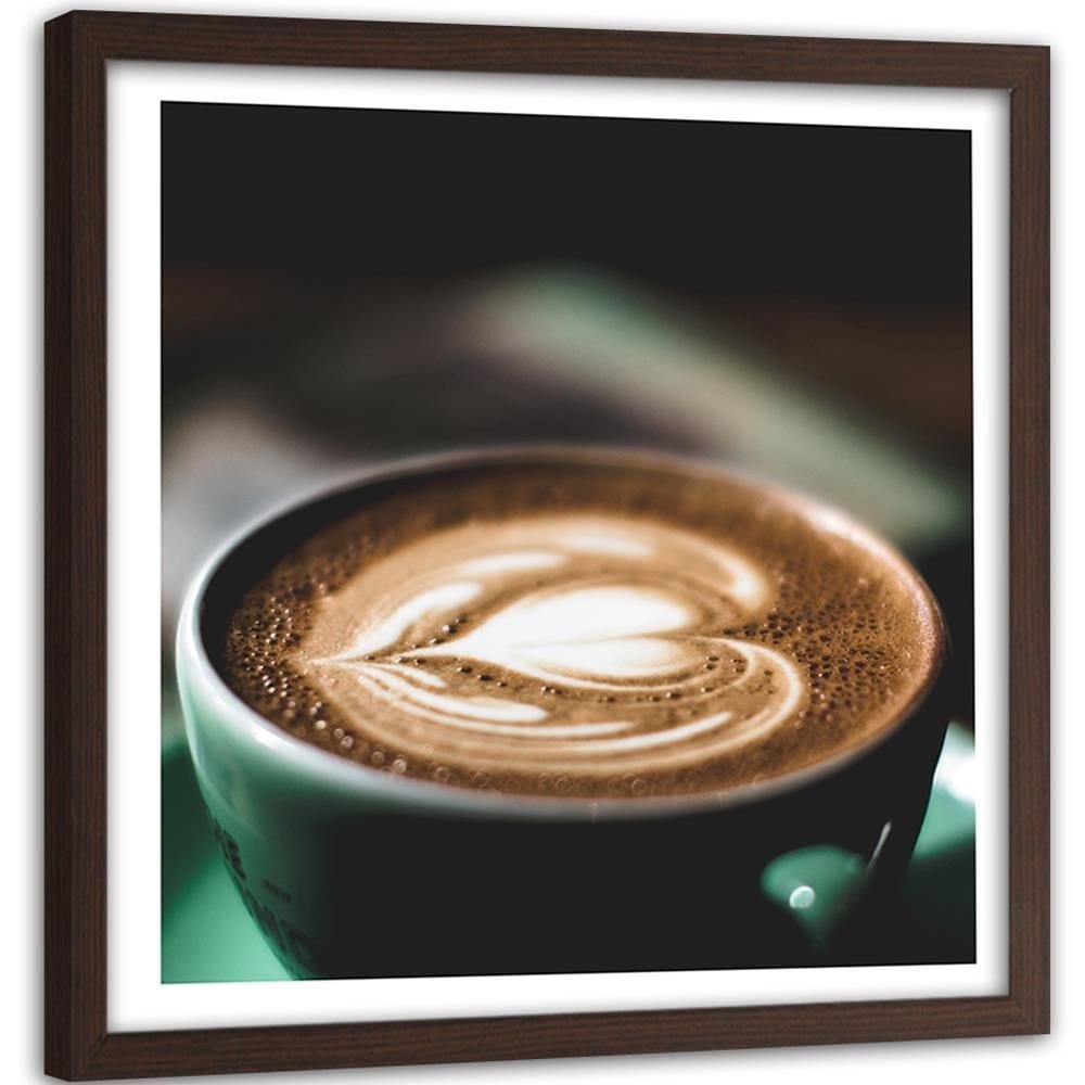 Glezna brūnā rāmī - Coffee With Heart Home Trends DECO