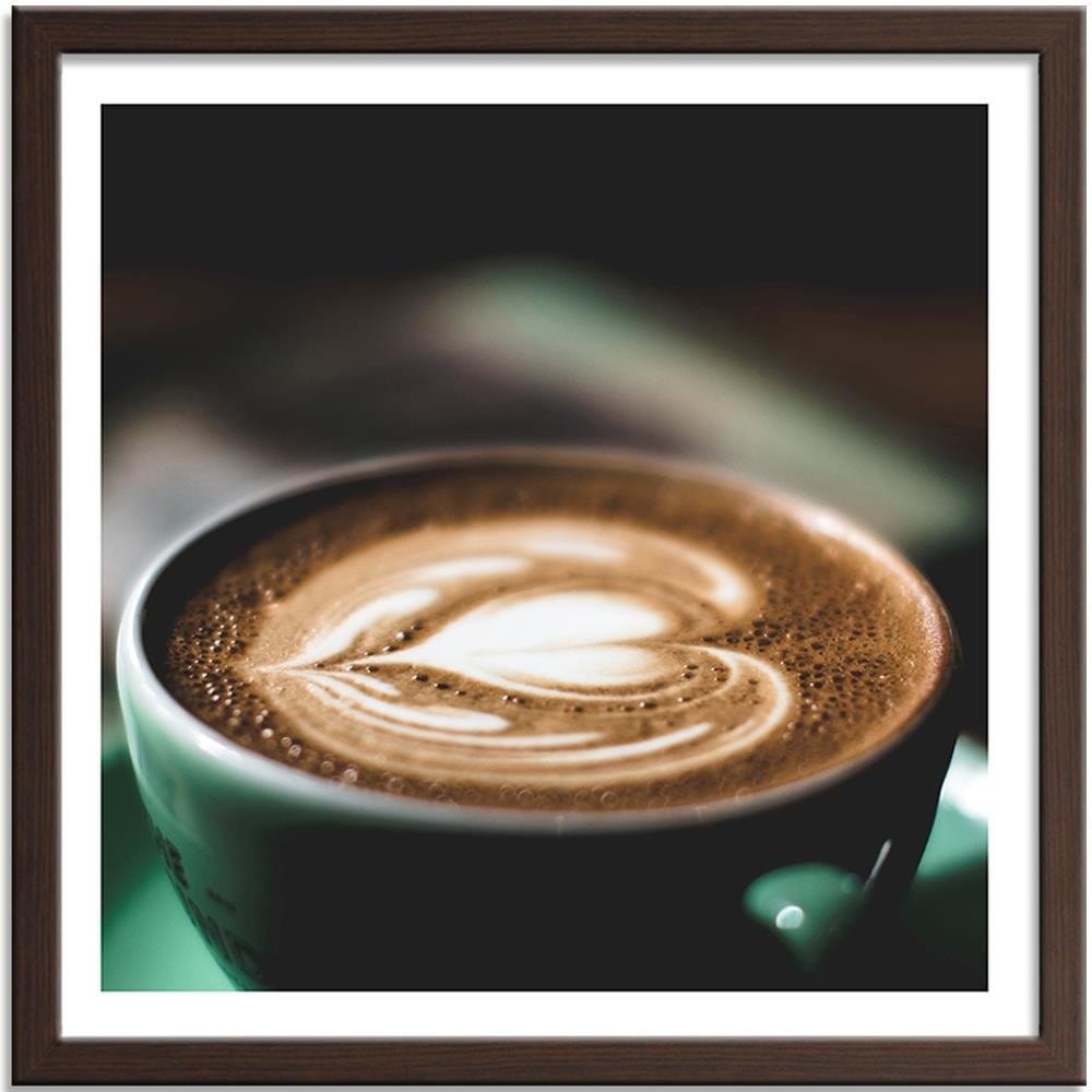 Glezna brūnā rāmī - Coffee With Heart Home Trends DECO