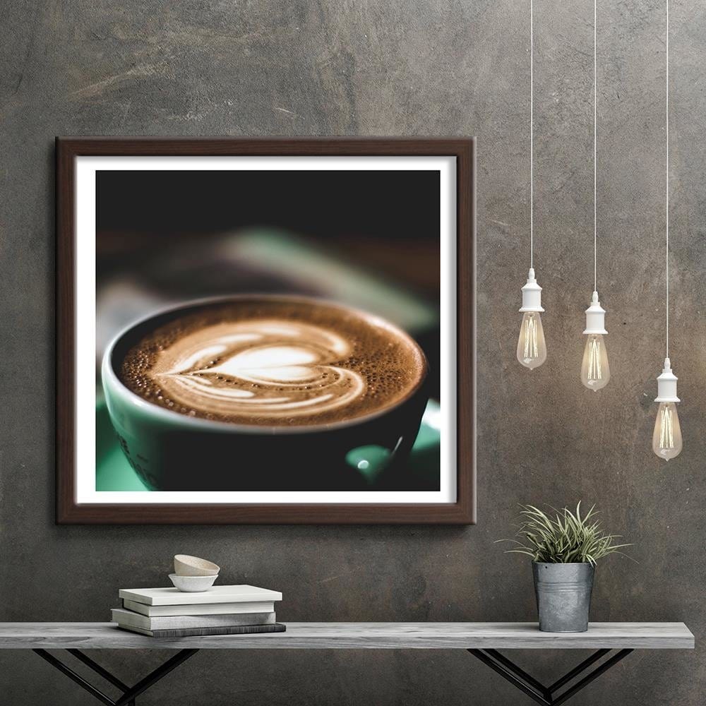 Glezna brūnā rāmī - Coffee With Heart Home Trends DECO