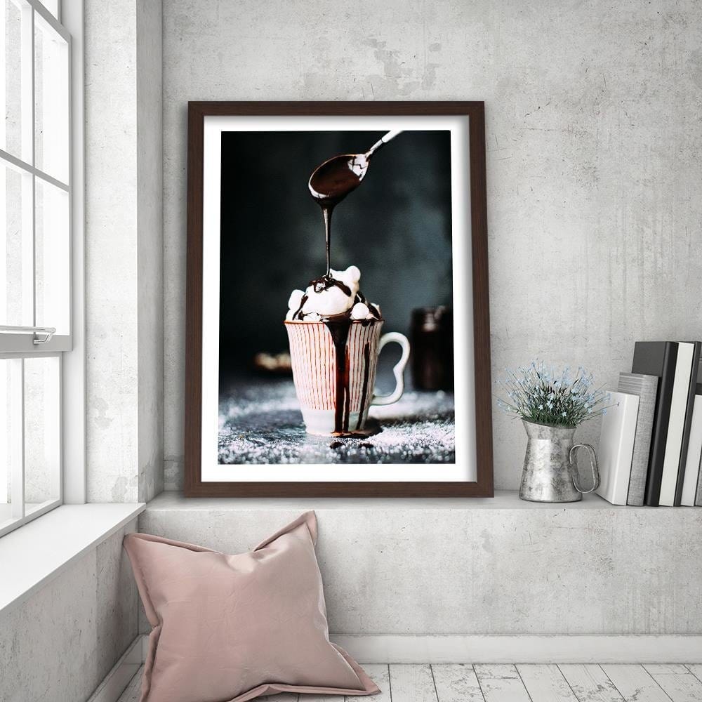 Glezna brūnā rāmī - Coffee With Marshmallows Home Trends DECO