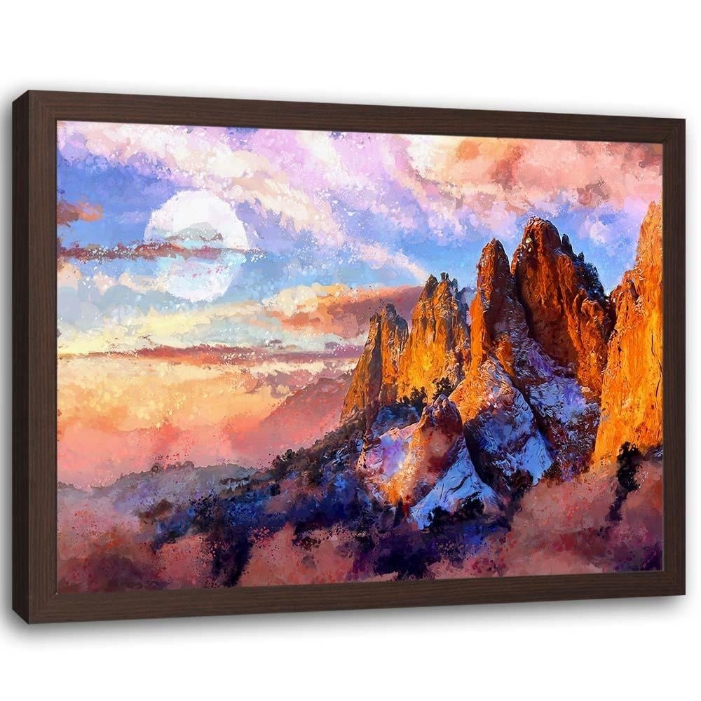 Glezna brūnā rāmī - Colorado Mountains Home Trends DECO