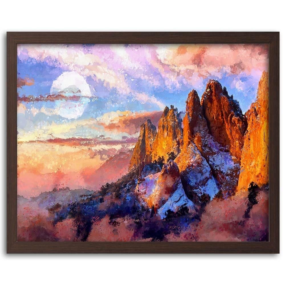 Glezna brūnā rāmī - Colorado Mountains Home Trends DECO