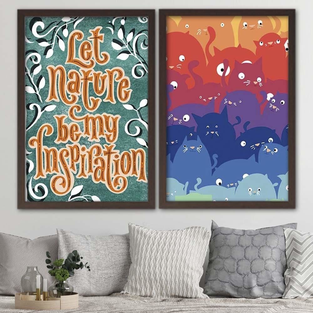Glezna brūnā rāmī - Colored Cats  Home Trends DECO