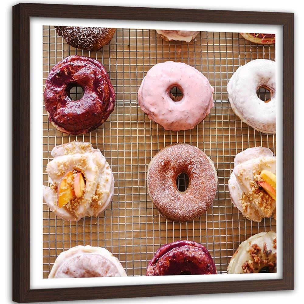 Glezna brūnā rāmī - Colored Donuts Home Trends DECO