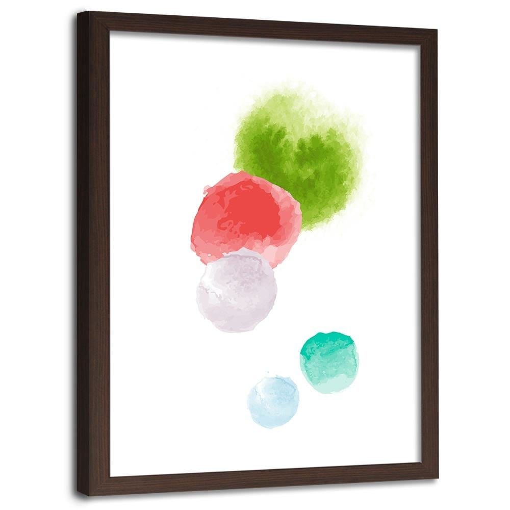 Glezna brūnā rāmī - Colored Dots Home Trends DECO