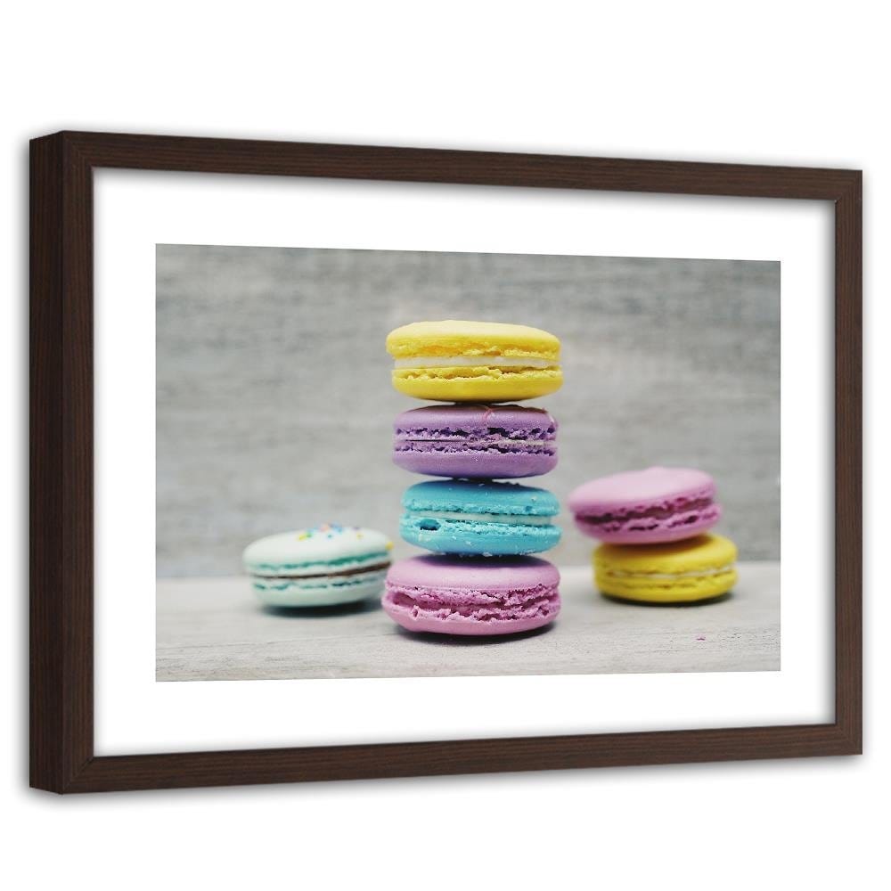 Glezna brūnā rāmī - Colored Macaroon Home Trends DECO