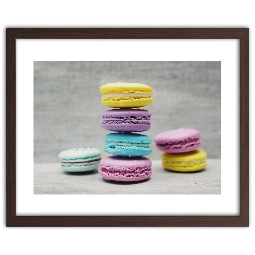 Glezna brūnā rāmī - Colored Macaroon Home Trends DECO