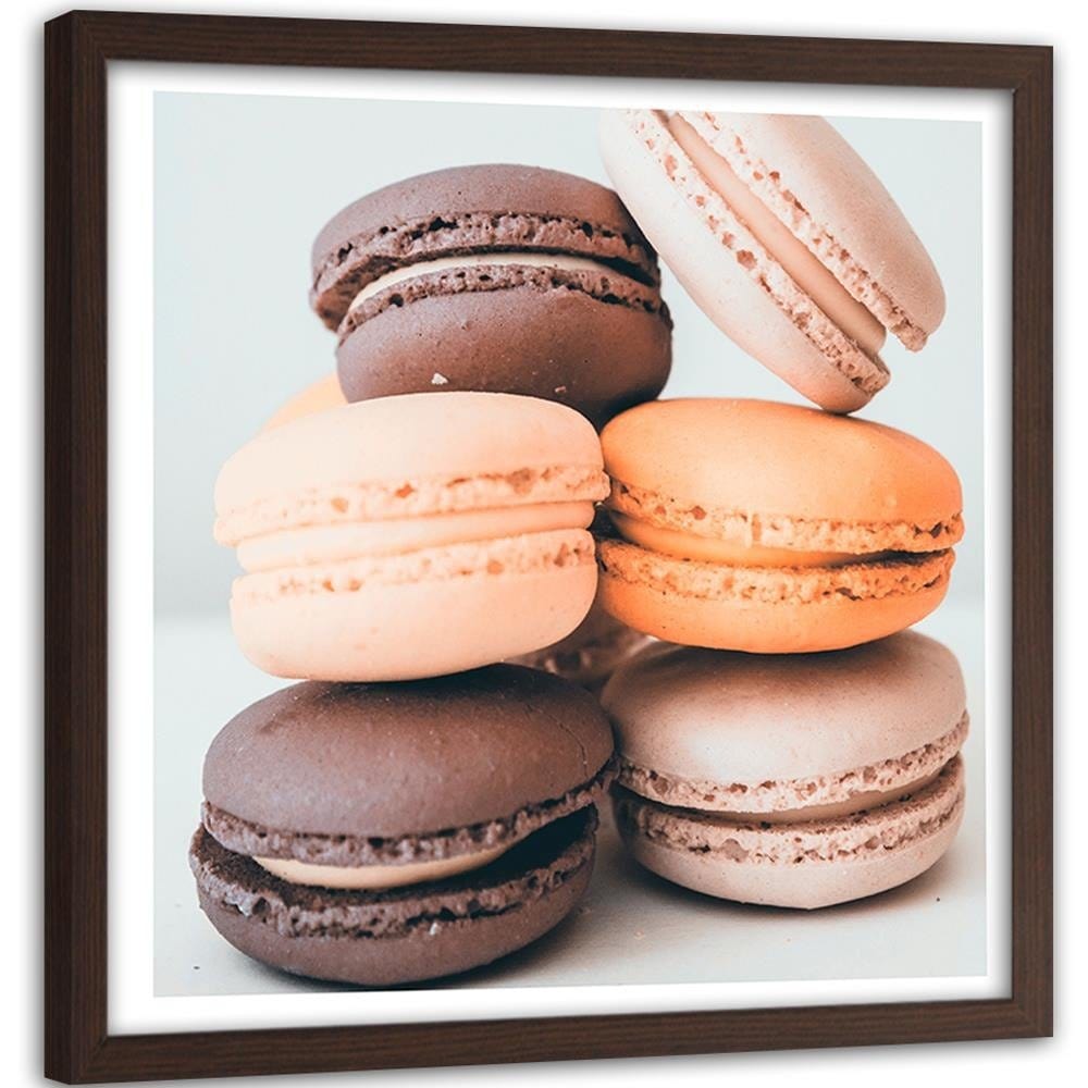 Glezna brūnā rāmī - Colored Macaroons 3 Home Trends DECO
