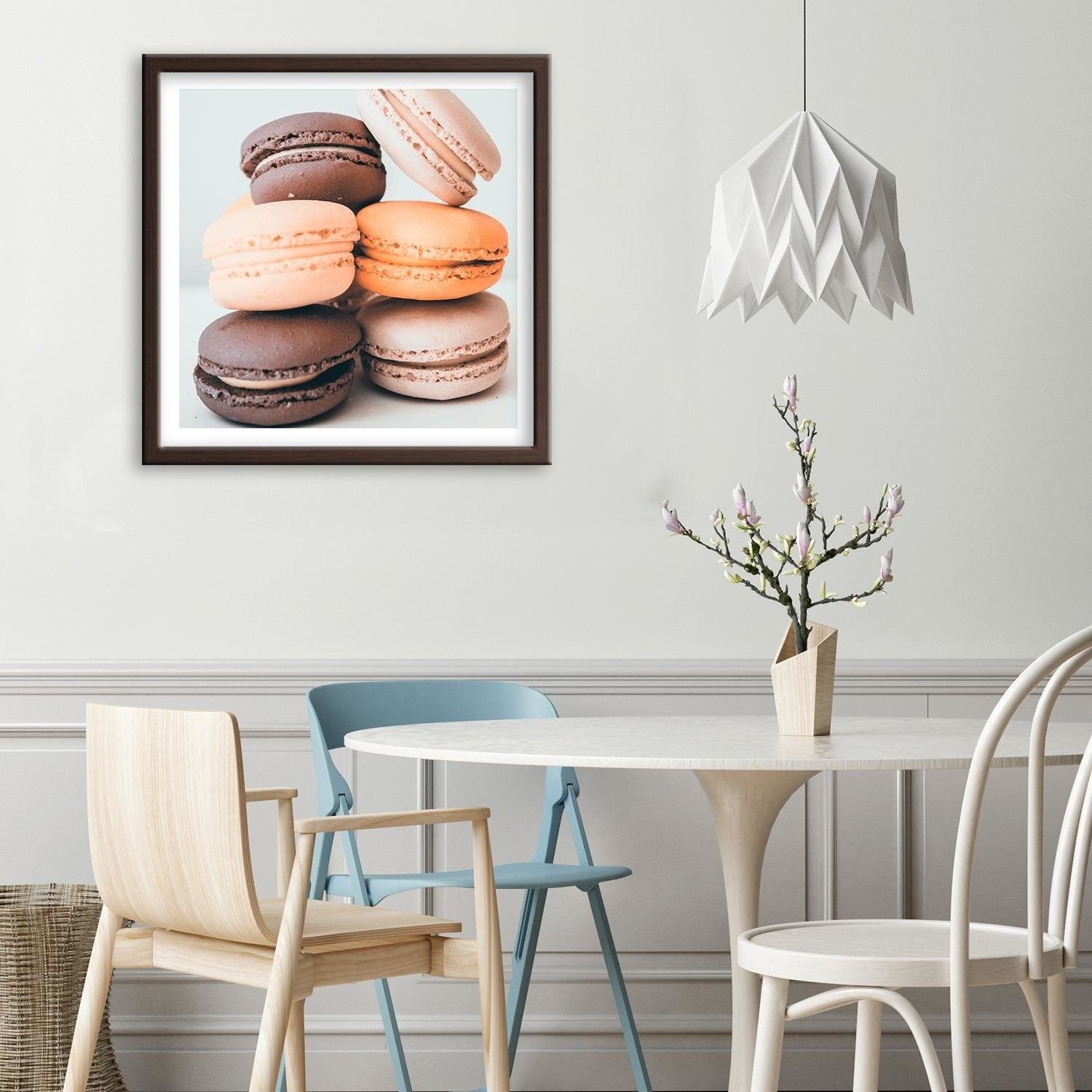 Glezna brūnā rāmī - Colored Macaroons 3 Home Trends DECO