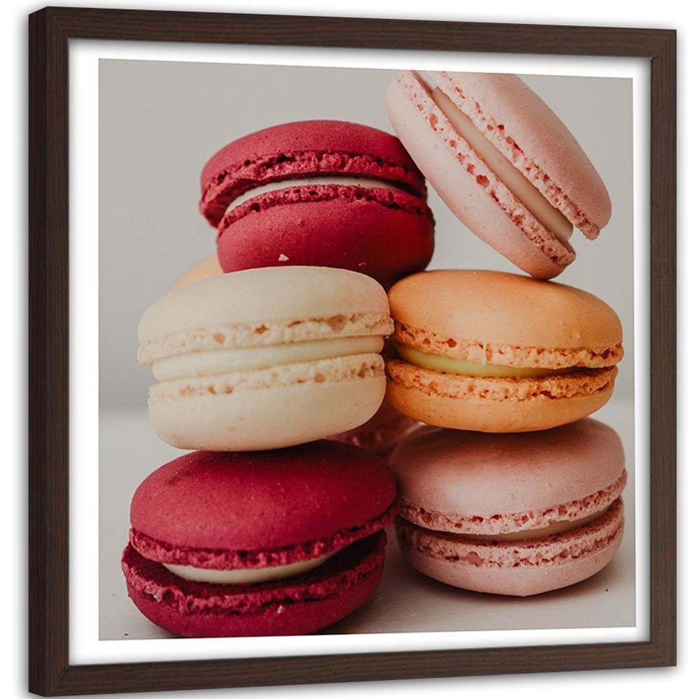 Glezna brūnā rāmī - Colored Macaroons Home Trends DECO