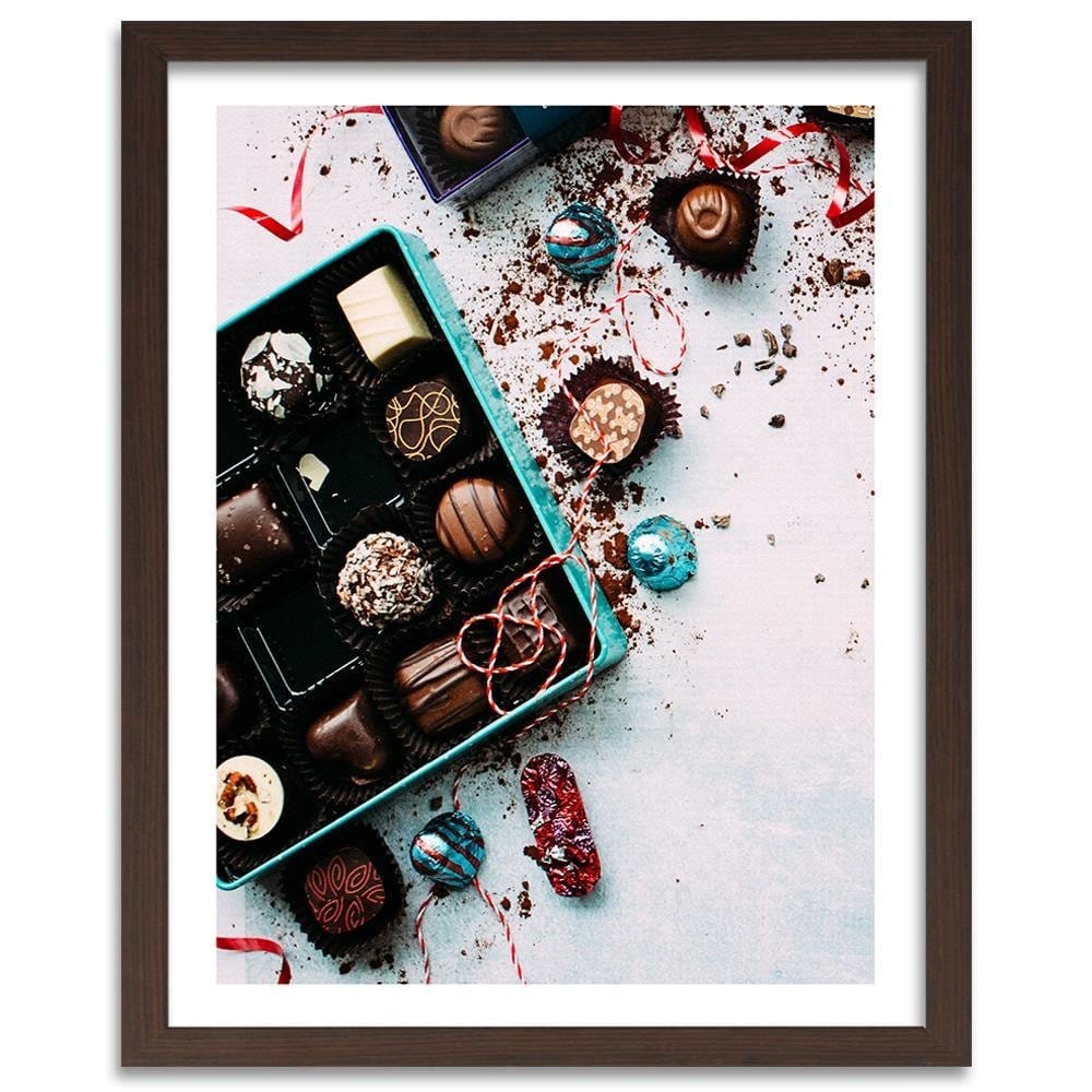 Glezna brūnā rāmī - Colored Pralines Home Trends DECO
