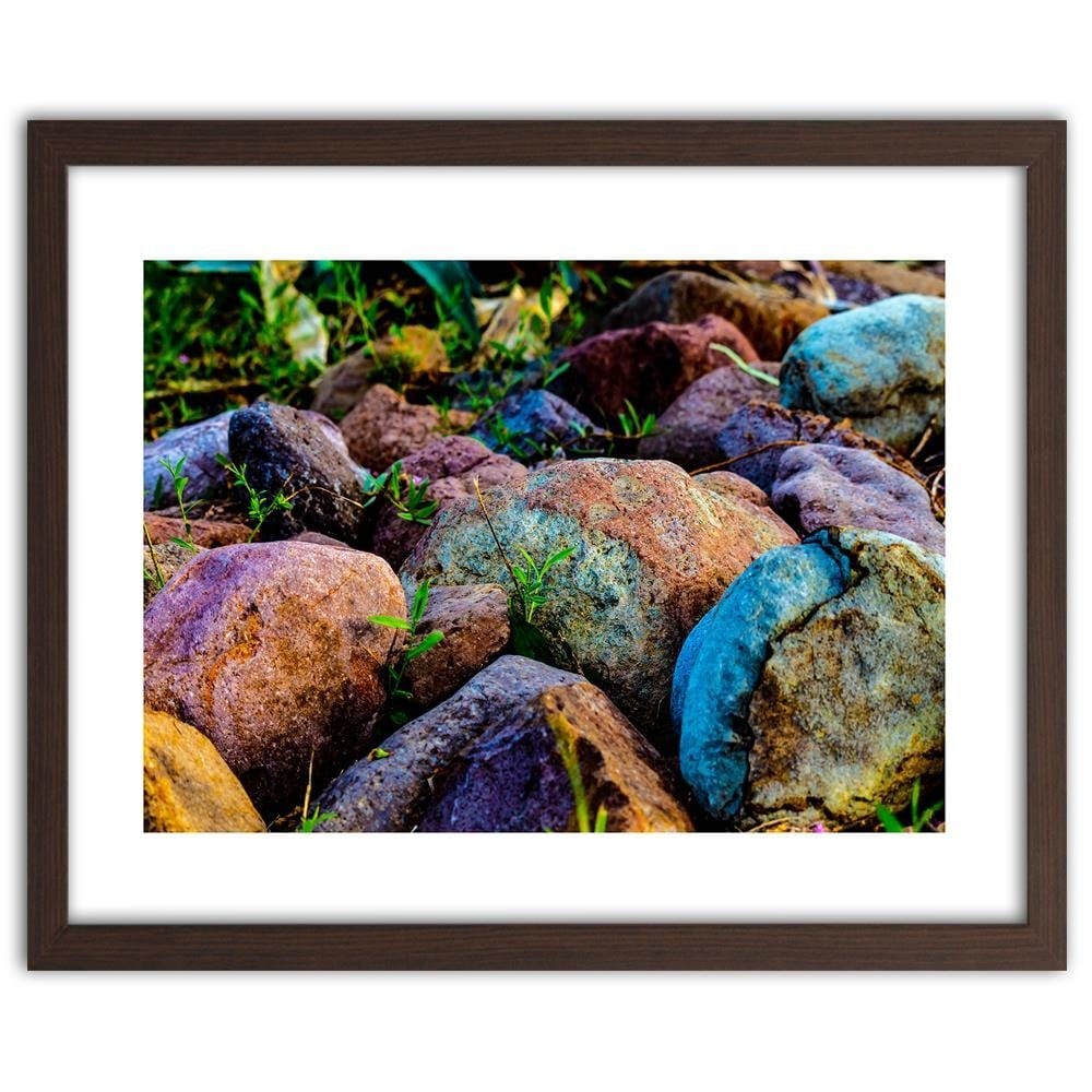 Glezna brūnā rāmī - Colored Stones Home Trends DECO