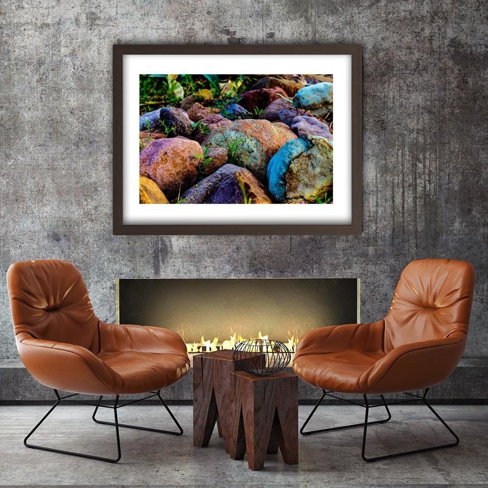 Glezna brūnā rāmī - Colored Stones Home Trends DECO