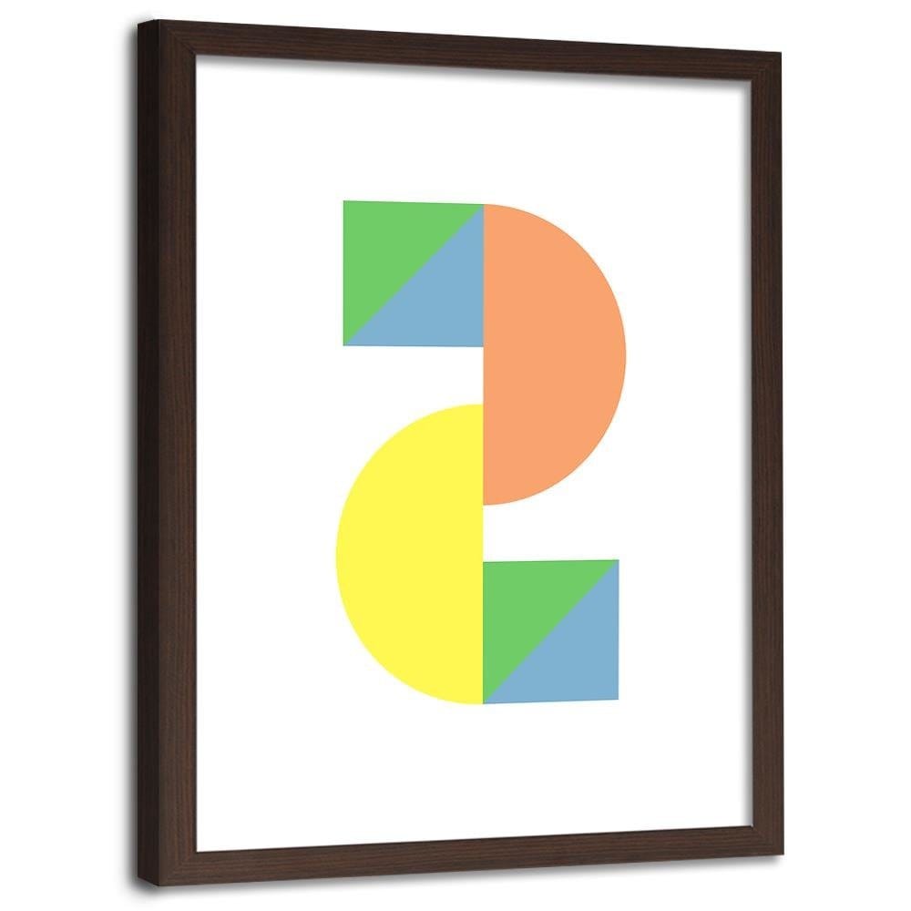 Glezna brūnā rāmī - Colorful Geometric Figures Home Trends DECO