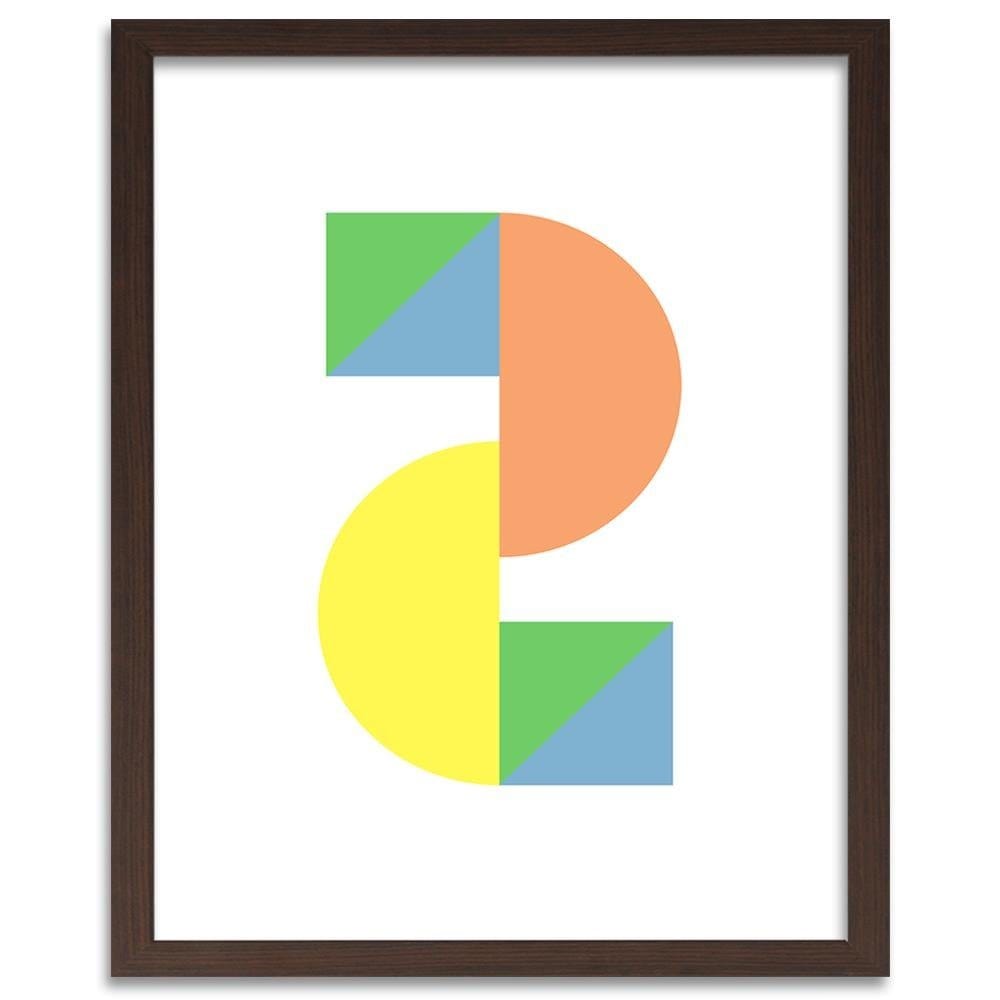Glezna brūnā rāmī - Colorful Geometric Figures Home Trends DECO