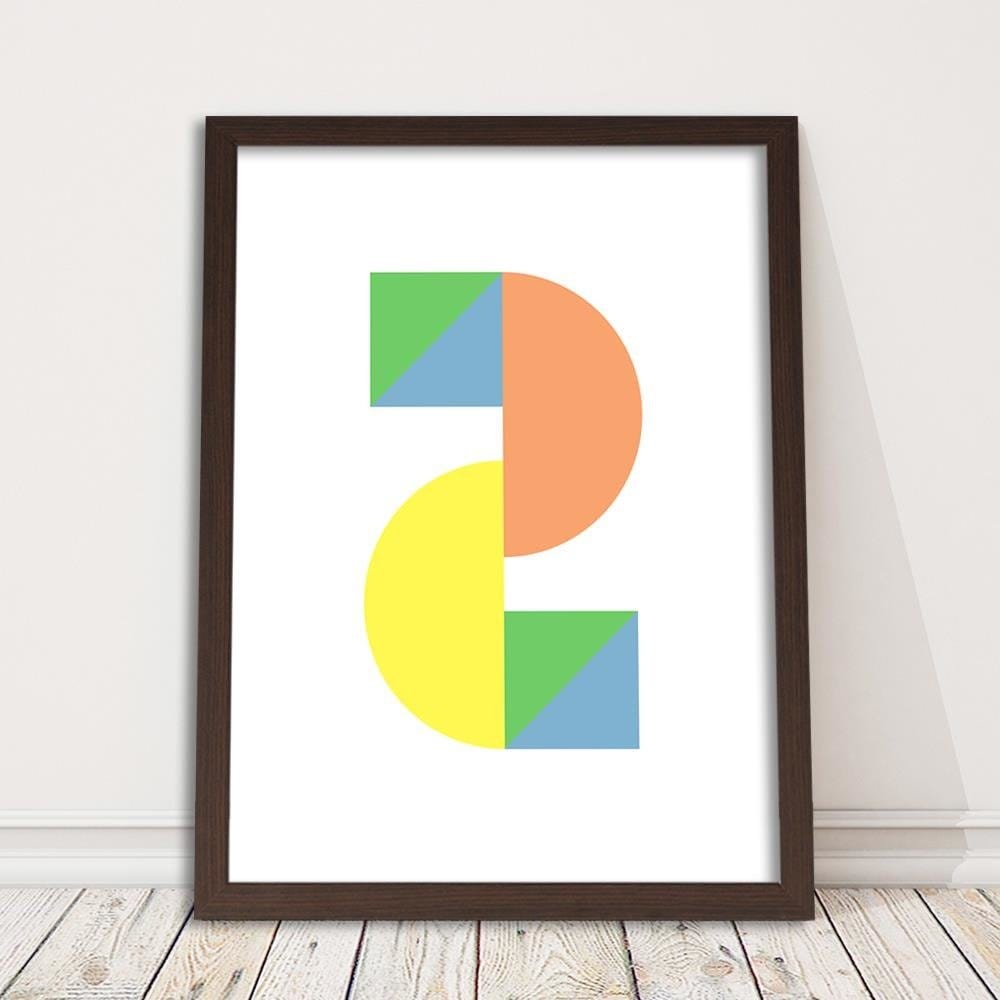 Glezna brūnā rāmī - Colorful Geometric Figures Home Trends DECO